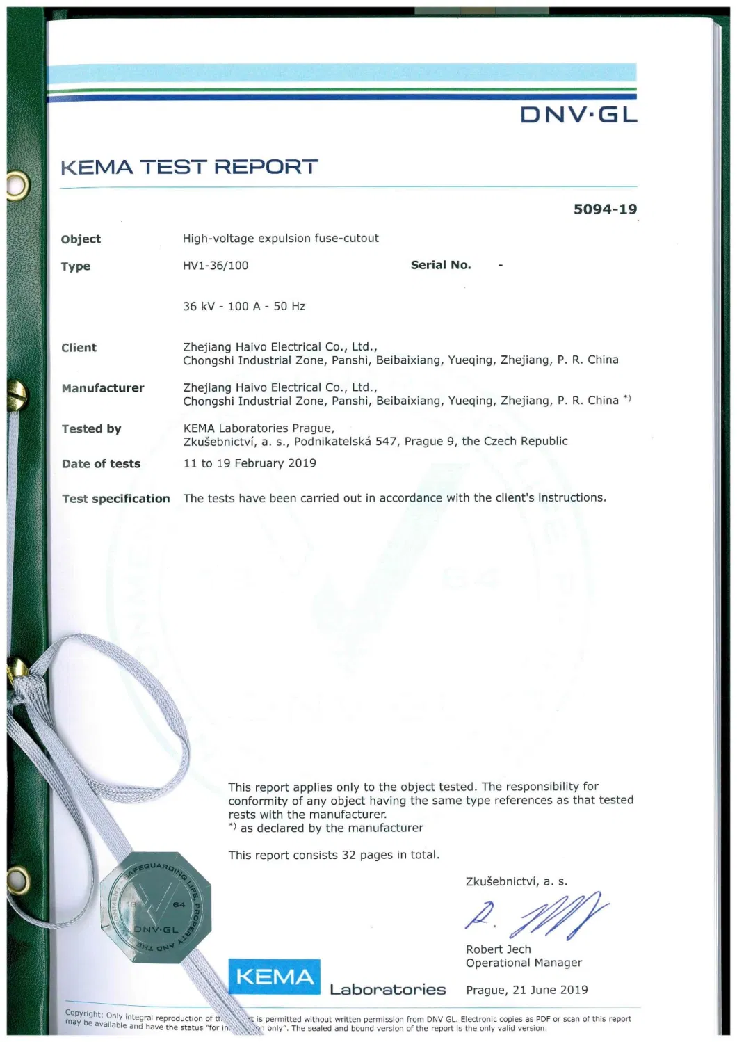 24-27kv Outdoor Expulsion Drop-out Type Distribution Fuse Cutout